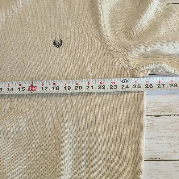Chaps Light Beige Cotton Knit Crew Neck Long Sleeve Pullover Sweater Men XXL NEW - Picture 7 of 9